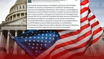 EE. UU. considera se debe derogar decreto sobre producción de arroz en RD para cumplir con CAFTA-DR