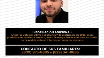Intensifican búsqueda de joven de 22 años reportado como desaparecido en Santo Domingo
