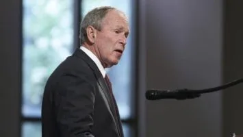 George W. Bush recrea en un autorretrato el momento en que recibió la noticia del 11S